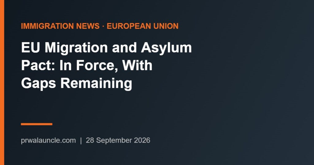 EU Migration and Asylum Pact: In Force Since June, With Gaps Remaining