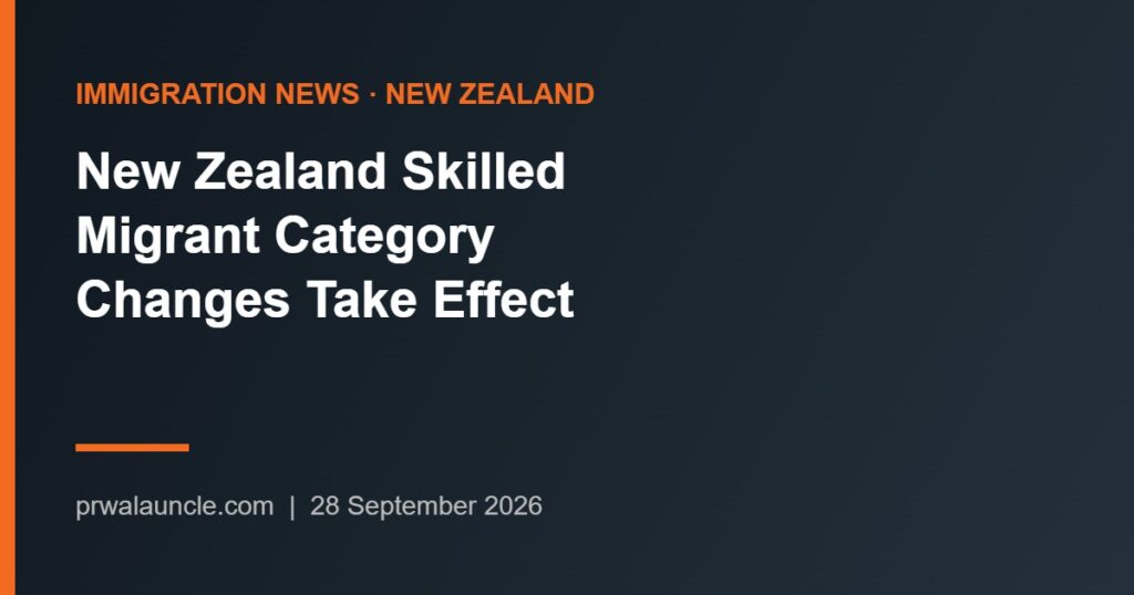 New Zealand Skilled Migrant Category Changes Take Effect