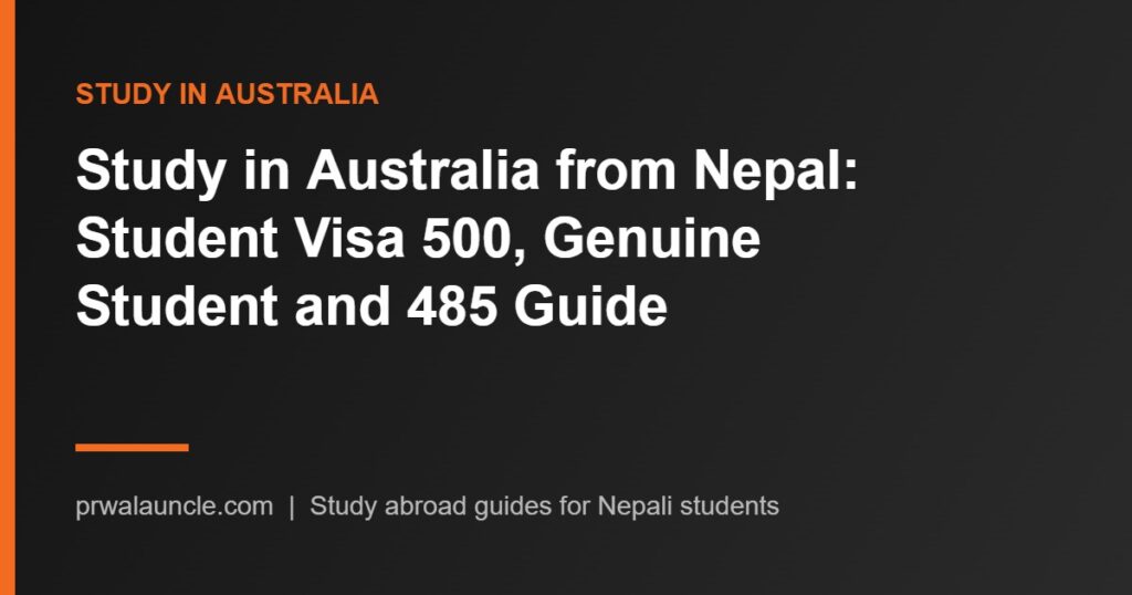 Study in Australia from Nepal: student visa 500 guide