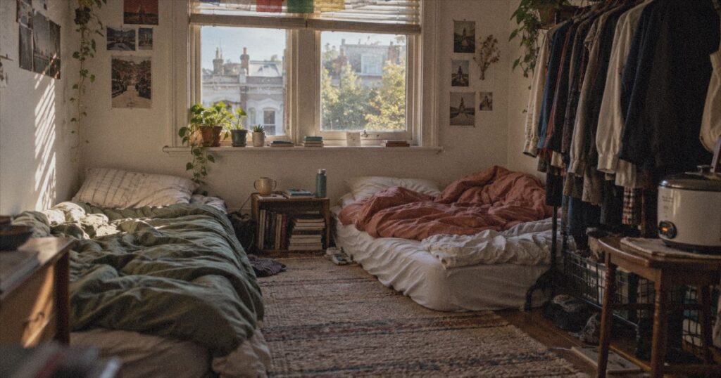 Sydney student cost of living: a crowded shared room rented by international students