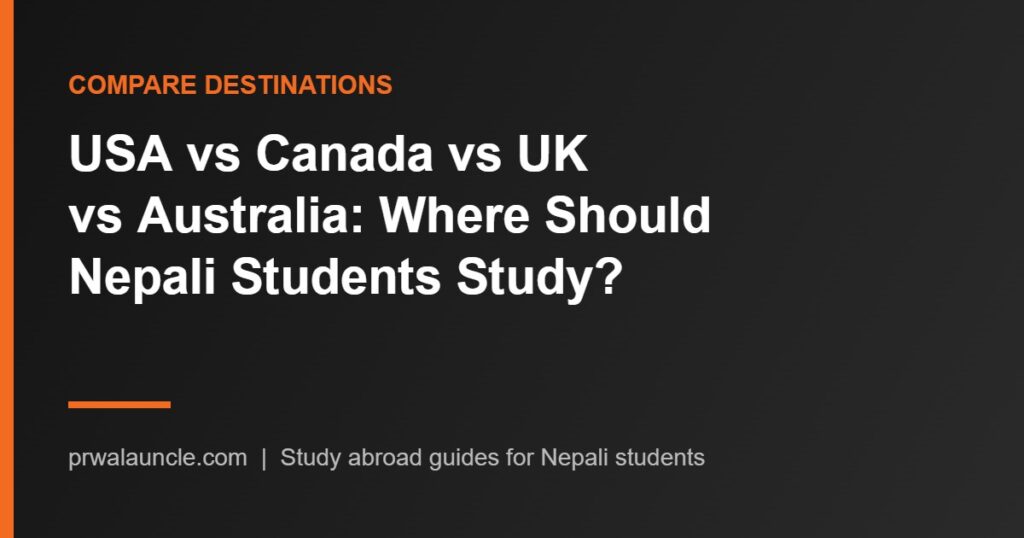 USA vs Canada vs UK vs Australia comparison for Nepali students